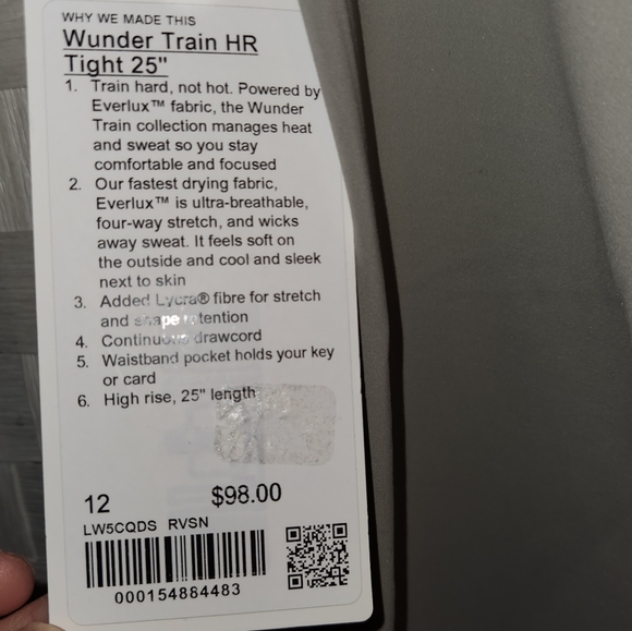 Lululemon Wunder Train NWT Leggings Sz 12 - Picture 4 of 4